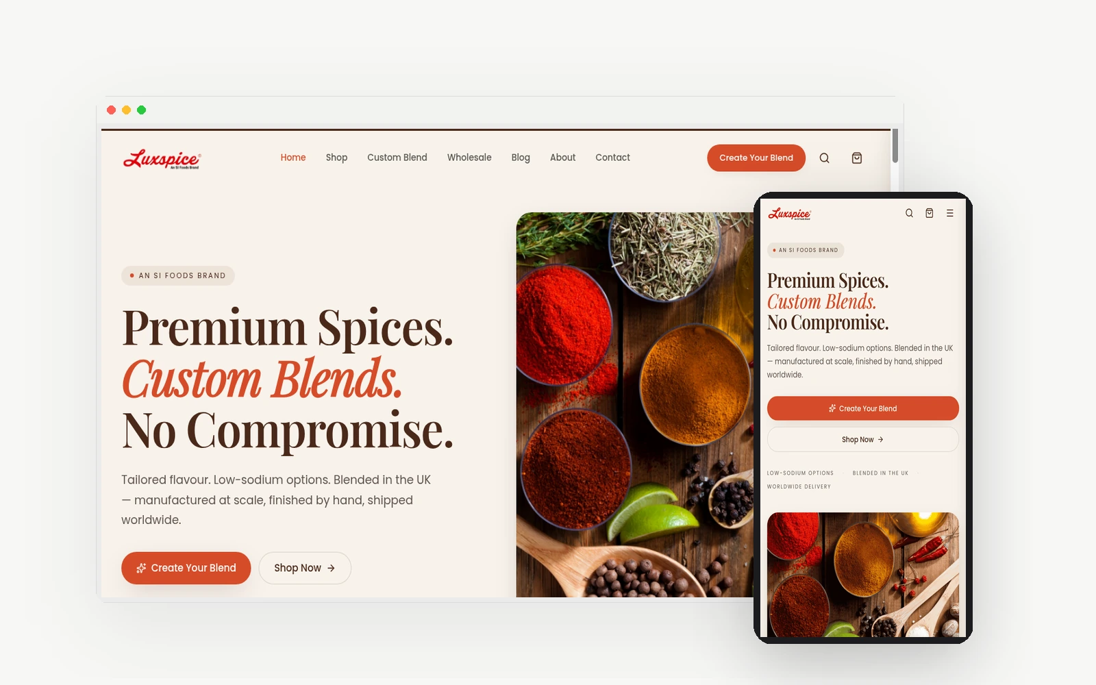 LuxSpice website by Social Sorted