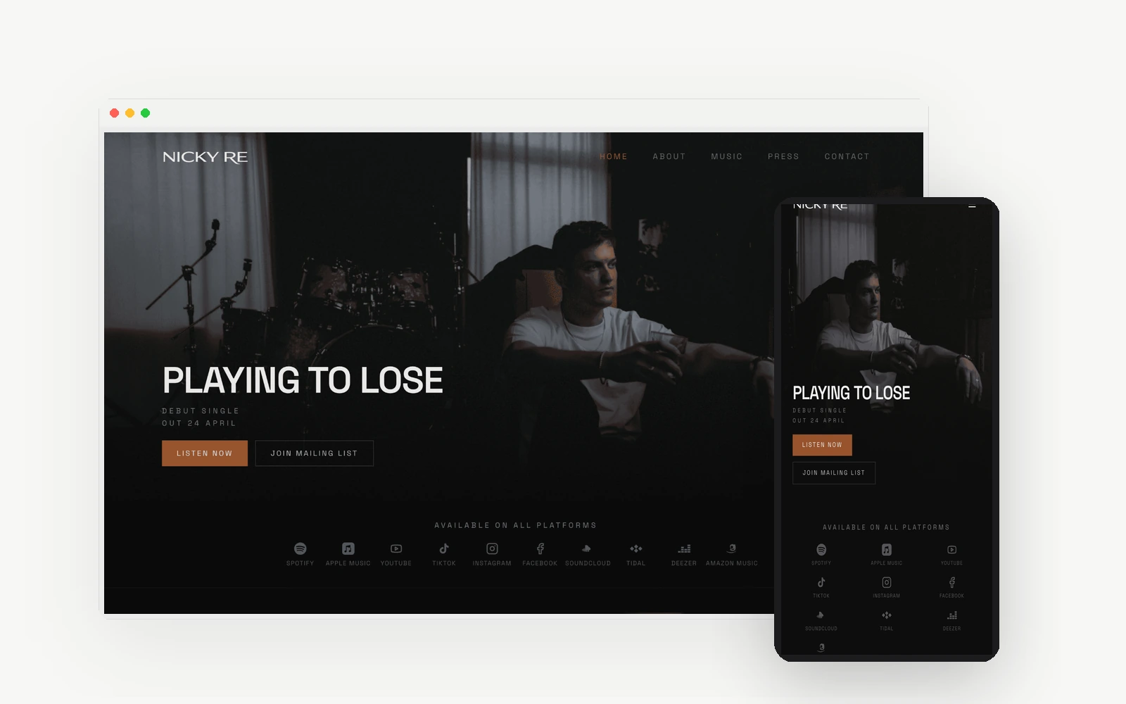 Nicky Re website by Social Sorted