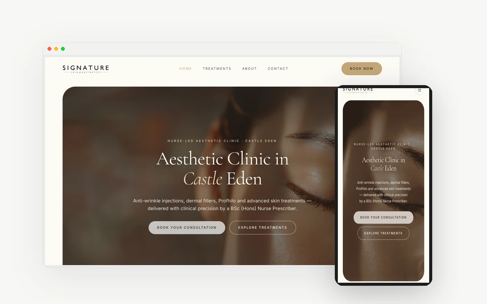 Signature Aesthetics by Paula website by Social Sorted